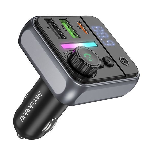 ОЗУ с FM-модулятором BOROFONE BC50 Ascenso PD20W+QC3.0 car BT FM transmitter Black