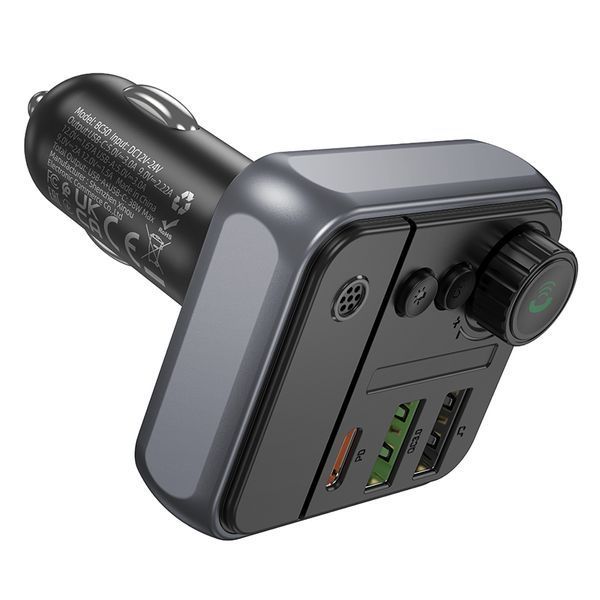 ОЗУ с FM-модулятором BOROFONE BC50 Ascenso PD20W+QC3.0 car BT FM transmitter Black