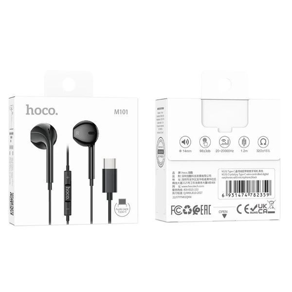 Наушники проводные HOCO M101 (Type-C) Black