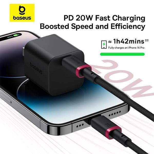 Кабель Baseus Dura Series Fast Charging Cable Type-C to iP 20W 2m Red+Black