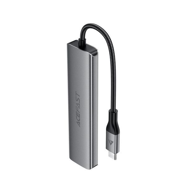 USB-хаб ACEFAST J18 USB-C 6-in-1 HUB docking station Metal Gray