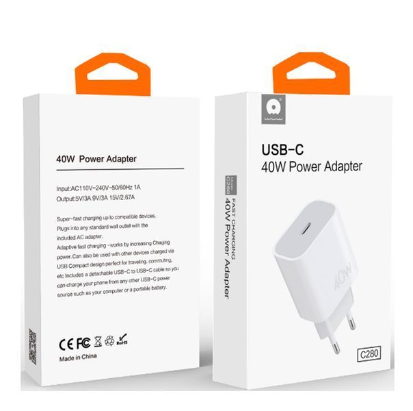 Сетевое зарядное устройство для WUW-C280 Type-C PD 40W charger