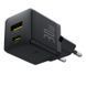 Мережевий зарядний пристрій з кабелем Baseus Palm Fast Charger C+U 30W EU Cluster Black (with Baseus Mini White Cable USB-C to USB-C 60W (20V/3A) 1m)
