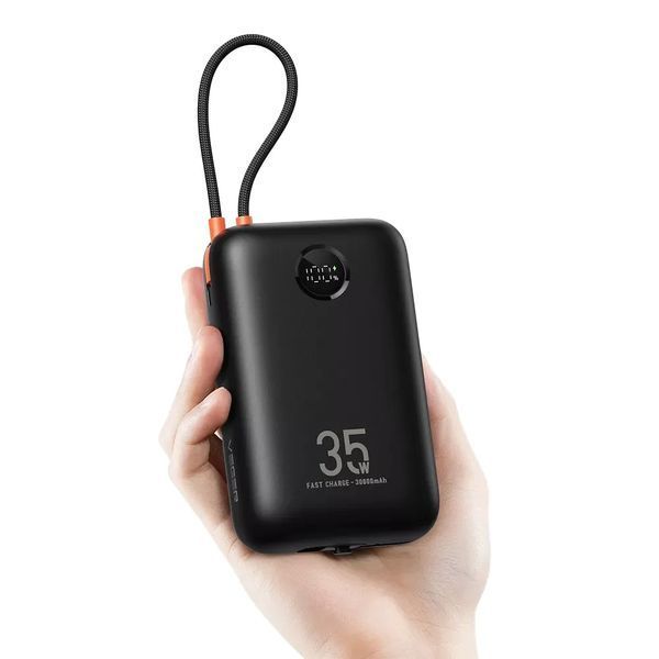Внешний аккумулятор VEGER Built-In 2 cables Ultra Mini 30000mAh