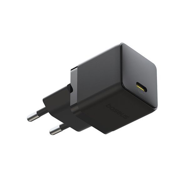 Мережевий зарядний пристрій з кабелем Baseus Palm Fast Charger 1C 30W EU Cluster Black(With: Baseus Mini White Cable C to C 60W(20V/3A) 1m