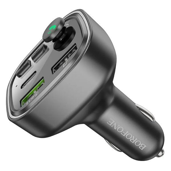 ОЗУ с FM-модулятором BOROFONE BC48 Broad QC3.0 car BT FM transmitter 18W Black