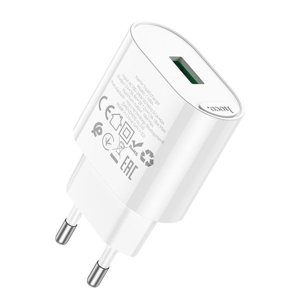 Сетевое зарядное устройство HOCO C109A Fighter single port QC3.0 charger 18W White