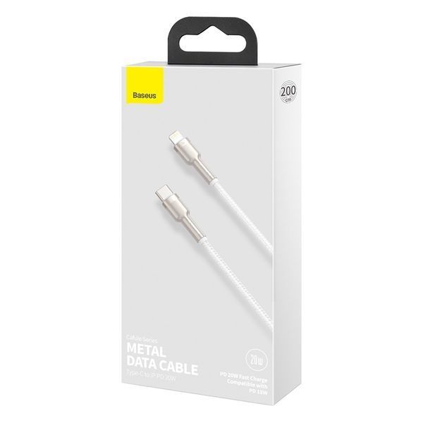 Кабель Baseus Cafule Series Metal Data Cable Type-C to iP PD 20W 2m White