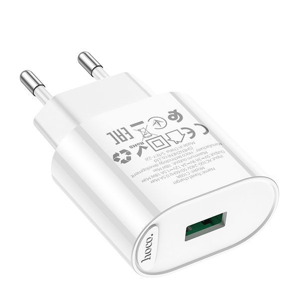 Сетевое зарядное устройство HOCO C109A Fighter single port QC3.0 charger 18W White