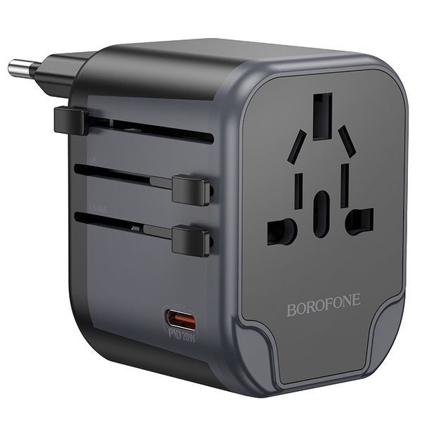 Сетевое зарядное устройство BOROFONE BAC13 Leader 3-port PD20W(1C2A) universal conversion charger Black
