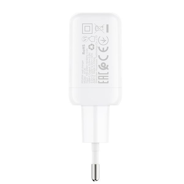 Мережевий зарядний пристрій ACEFAST A130 PD20W single USB-C charger White