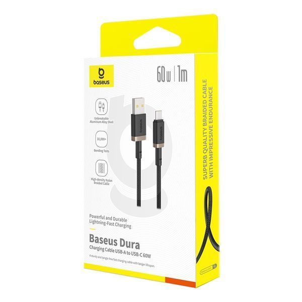 Кабель Baseus Dura Series Fast Charging Cable USB to Type-C 60W 1m Gold+Black