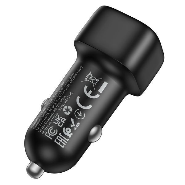 Автомобильное зарядное устройство BOROFONE BZ34A Cloud single port PD20W car charger Black