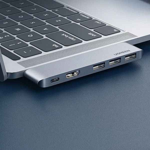 USB-хаб UGREEN CM251 Dual USB-C To HDMI+3*USB 3.0 A+Type C Female Converter