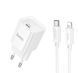 Сетевое зарядное устройство с кабелем HOCO C146A Charm single port PD20W Charger Set (C to iP) (EU) White