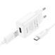 Сетевое зарядное устройство с кабелем HOCO C134A Solid single-port charger set(Type-C) White