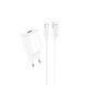 Сетевое зарядное устройство с кабелем HOCO C134A Solid single-port charger set(Type-C) White