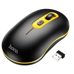 Манипулятор мышь HOCO GM21 Platinum 2.4G business wireless mouse Black Yellow