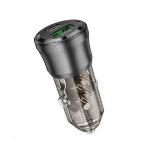 Автомобильное зарядное устройство BOROFONE BZ25 Journey PD38W(1C1A) car charger Transparent Black