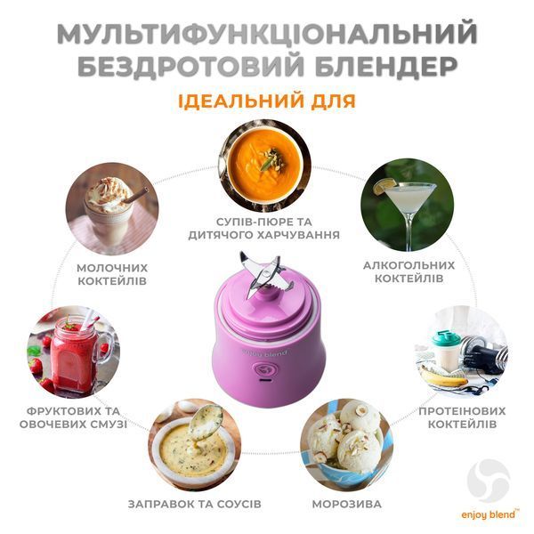 Портативний блендер ENJOY BLEND 63738436 ліловий (фіолетовий)