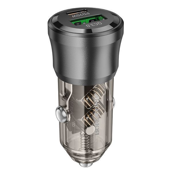 Автомобильное зарядное устройство BOROFONE BZ25 Journey PD38W(1C1A) car charger Transparent Black