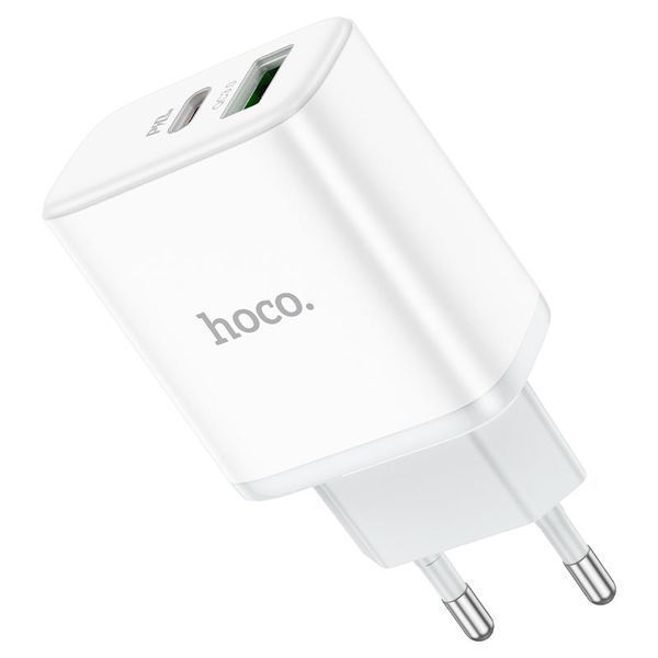 Сетевое зарядное устройство HOCO C105A Stage dual port PD20W+QC3.0 charger White