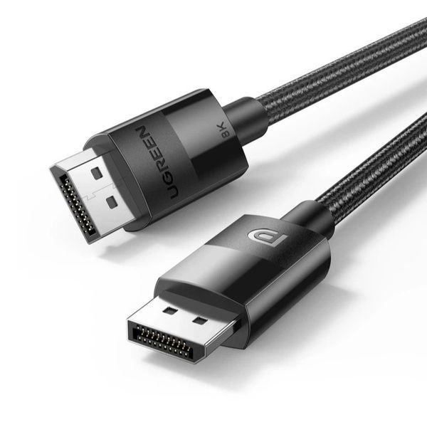 Кабель UGREEN DP114 DP 1.4 Male to Male Plastic Case Braided Cable 2m (UGR-80392)