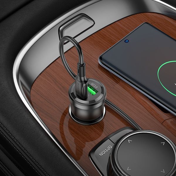 Автомобильное зарядное устройство BOROFONE BZ25 Journey PD38W(1C1A) car charger Transparent Black