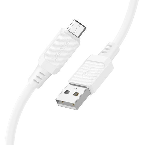 Кабель BOROFONE BX115 Lotto silicone charging data cable Micro White