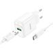 Сетевое зарядное устройство с кабелем HOCO C140A Smart single port QC3.0 charger set (Type-C)(EU) White