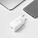 Сетевое зарядное устройство с кабелем Baseus Super Si Quick Charger 1C 25W EU Sets White ( Mini White Cable Type-C to Type-C 3A 1m White)
