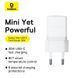 Сетевое зарядное устройство с кабелем Baseus Palm Fast Charger 1C 30W EU Moon White