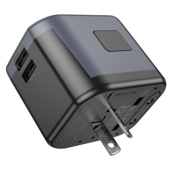Сетевое зарядное устройство BOROFONE BAC12 Leader 3-port(1C2A) universal conversion charger Black