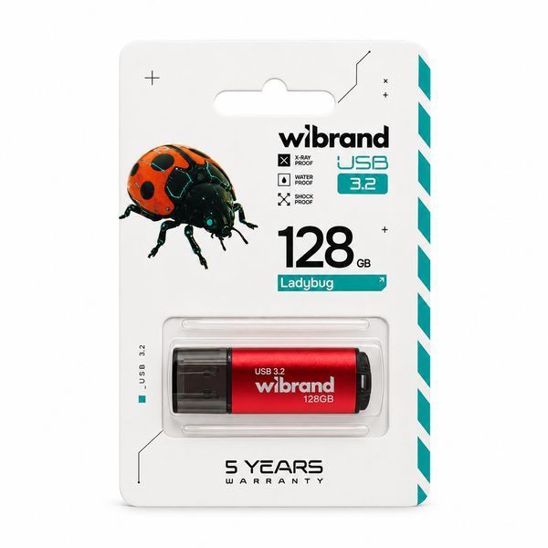 Флэш-накопитель Wibrand USB 3.2 Gen1 Ladybug 128GB Red