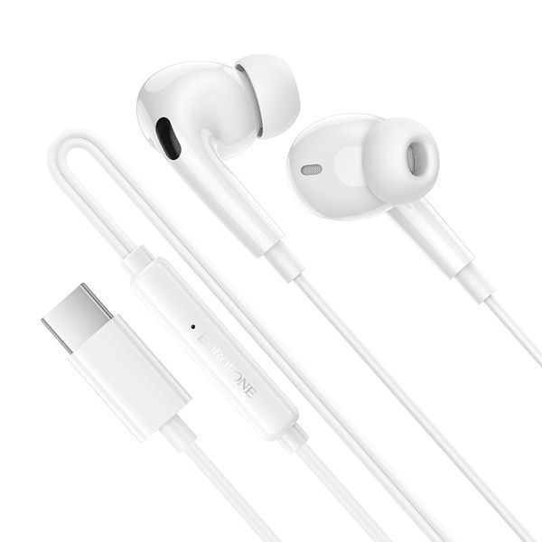 Наушники проводные BOROFONE BM100 Pro (Type-C) White