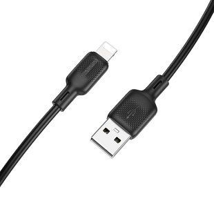 Кабель BOROFONE BX113 Lenny silicone charging data cable iP(L=1M) Black