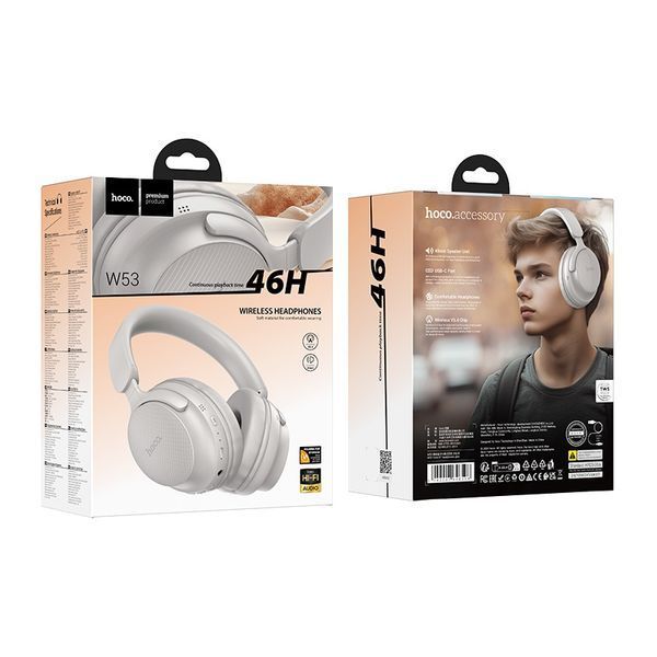Бездротові накладні навушники HOCO W53 Tone BT headphones Gray