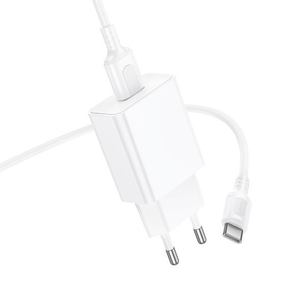 Сетевое зарядное устройство BOROFONE BA110A Lemi single port charger set (Type-C) (EU) White