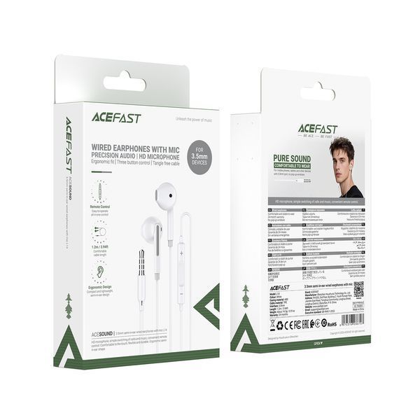 Наушники проволочные ACEFAST L14 (3.5mm) White