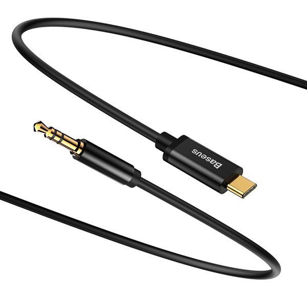 Аудиокабель Baseus Yiven Type-C male To 3.5 male, nylon braid, 1,2m, Black