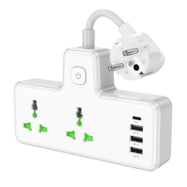 Сетевой удлинитель HOCO AC11A Voyage 2-position expansion socket(1C3A) (8.5 cm) White