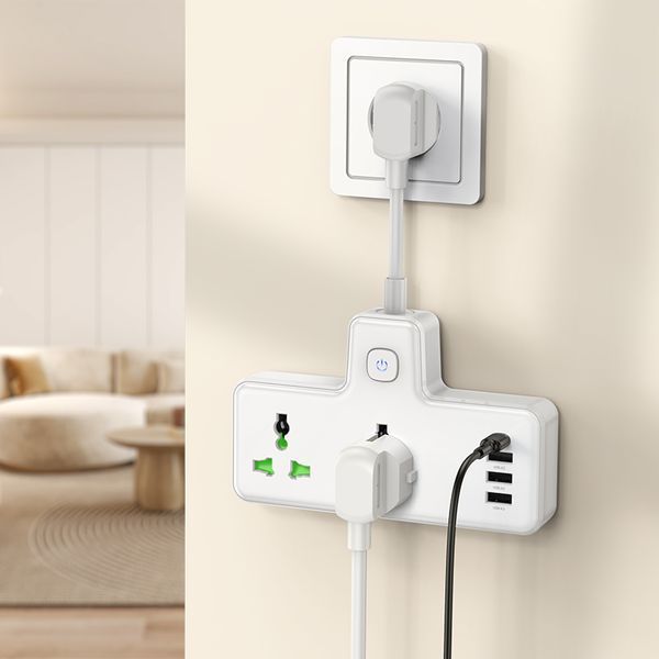 Сетевой удлинитель HOCO AC11A Voyage 2-position expansion socket(1C3A) (8.5 cm) White