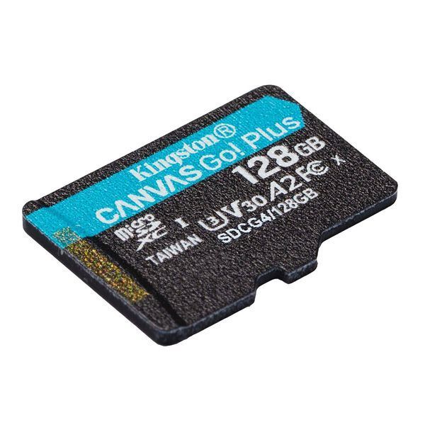 Карта памяти microSDXC (UHS-1 U3) Kingston Canvas Go! Plus 128Gb class 10 A2 V30 (R200MB/s)