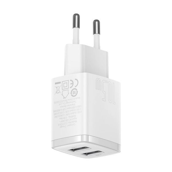 Сетевое зарядное устройство для Baseus Compact Charger 2U 10.5W EU White