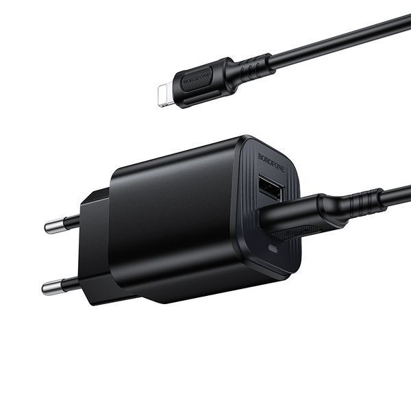 Сетевое зарядное устройство для BOROFONE BAS81A Star dual-port charger set (iP) (EU) Black