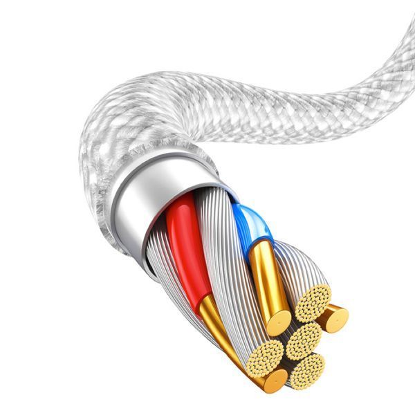 Кабель Baseus Dynamic Series Fast Charging Data Cable USB to iP 2.4A 1m White