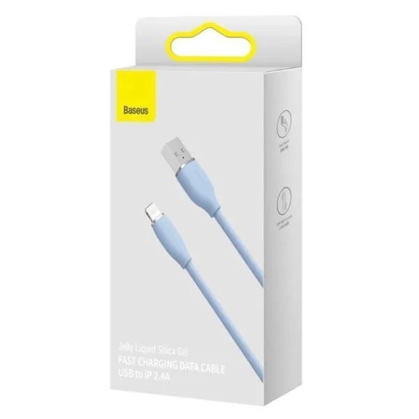 Кабель Baseus Jelly Liquid Silica Gel Fast Charging Data Cable USB to iP 2.4A 2m Blue