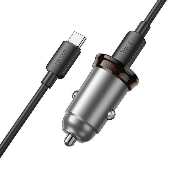 Автомобильное зарядное устройство HOCO NZ16B Rigorous PD45W(2C) car charger set(C to C) metal grey