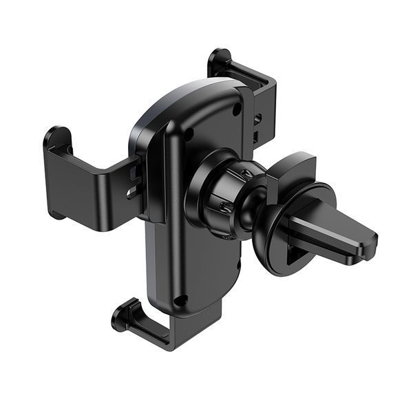 Автодержатель для телефона HOCO CA103 vertical and horizontal air outlet gravity car holder Black Metal Gray