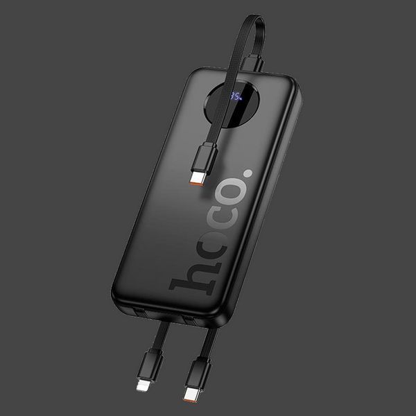 Зовнішній акумулятор HOCO J132 Sabio fully compatible power bank with 3 cables (10000mAh) Black